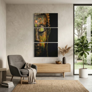 Zöld Buddha vászonkép – Keret nélkül