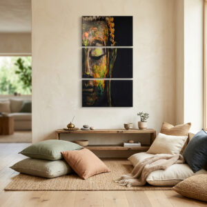 Zöld Buddha vászonkép – Keret nélkül