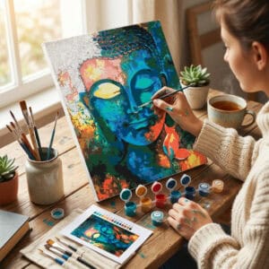 Sárga Buddha Számozott Kifestő