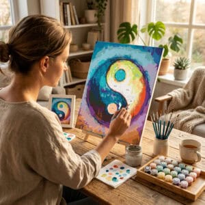 Színes Yin Yang Számozott Kifestő