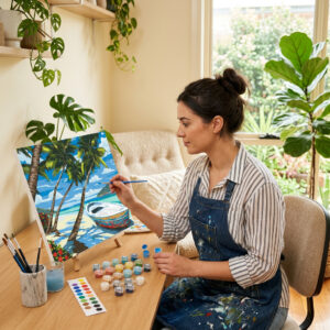 Tengerparti Nyugalom Számozott Kifestő