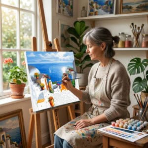 Santorini Számozott Kifestő